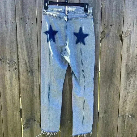 Revice Denim - Revice Women's Jeans Size 27 Rising Star Uptown Raw Hem Hi Rise Star Butt Denim